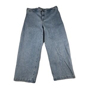 Madewell Jeans Womens Size 31 Emmett Wide Leg Light Wash Blue Denim Pants